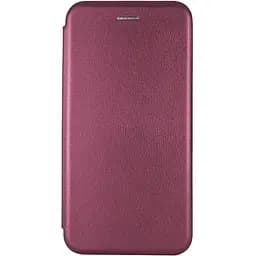 Кожаный чехол-книжка Classy для Motorola Moto G75 5G Бордовый