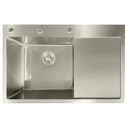 Кухонная мойка из нержавеющей стали Mixxus MH7849L Nano-Silver MI7048, Нержавеющая сталь