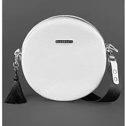 Кругла жіноча шкіряна сумочка Tablet біла