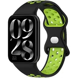 Ремінець DK CDK для Xiaomi Mi Smart Band 9 Pro Silicone Sport Band Nike (017600) (black / green) - мініатюра 3