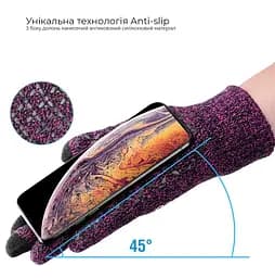 Рукавички для сенсорних екранів ArmorStandart Melange Purple/Black size L (ARM59868) - мініатюра 2