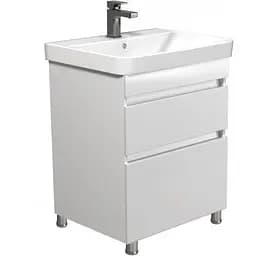 Тумба Мойдодир MoonShine 60 з умивальником Vivace 60 на ніжках Білий