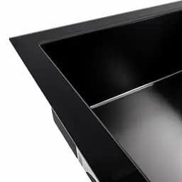 Кухонна мийка скляна CM 78x50 PVD Platinum Handmade чорна, Чорний - мініатюра 2