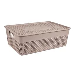 Кошик Stars Plast з кришкою какао 8 л (94255/как)