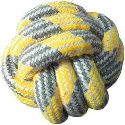 Игрушка для собак Croci Pastel Мяч канат хлопковый желтая 7.5 см