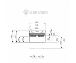 Тумба підвісна Sanwerk Алесса Air 60 Білий з умивальником Space Line (MV0000870) Білий - мініатюра 2