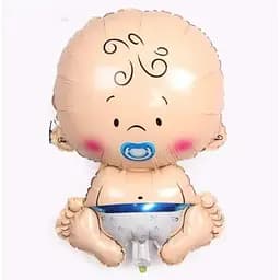 Фольгированный шарик JS Balloon фигура "Baby Boy" 10 шт наполнение воздухом или гелием для тематических вечеринок Бежевый