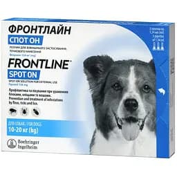 Краплі Boehringer Ingelheim Frontline Spot On від бліх та кліщів для собак 10-20 кг 4.02 мл (3 шт. х 1.34 мл)  (159922) - мініатюра 2