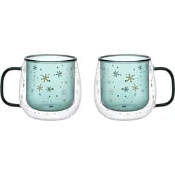 Набор чашек Vittora VT-5329-350 Северное сияние с двойным дном 350 мл Прозрачный 2 шт