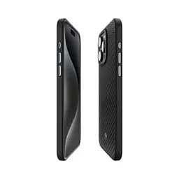 Карбоновий чохол Spigen Enzo Aramid Matte Black для iPhone 15 Pro (ACS07045) - мініатюра 3