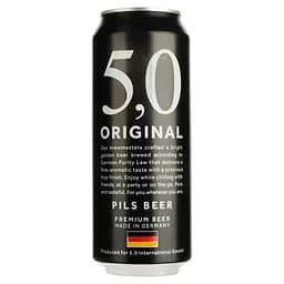Пиво 5,0 Original Pils, світле, фільтроване, 5%, з/б, 0,5 л