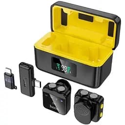 Бездротова мікрофонна система Hoco L17 Dual-mic magnetic lavalier wireless digital microphone iP/Type-C чорний