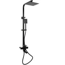 Душевая система Germece с изливом 72433В черная матовая, Черный