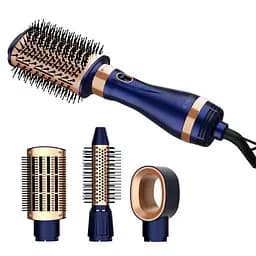 Фен-щетка мультистайлер IPARAH P-266G BLUE 4-в-1 для укладки волос, 4 насадки, 2 режима скорости, 2 уровня температуры
