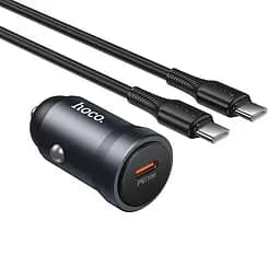 Адаптер автомобильный HOCO C to C cable Energy single port PD car charger Z62A | 1Type-C, 30W/3A, PD/QC|