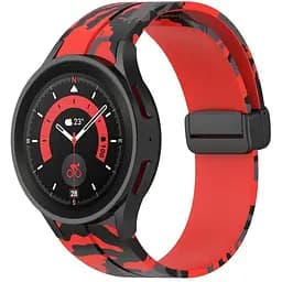 Ремінець для Samsung Galaxy Watch 5 Pro 45mm - червоно-чорний ширина кріплення 20мм силікон Watchbands Cls-color (W30-9WB69551119) - мініатюра 4