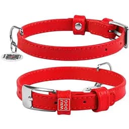 Нашийник для собак Waudog Glamour шкіряний з QR паспортом, без прикрас, XS, Ш 15 мм, Дов 27-36 см (4820152560773)