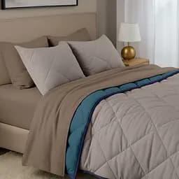 Покривало стьобане двостороннє Cosas Taupe Stone CS4 150х220 см (Blanket_84Quartz_68Sky_kt_87DarkBlue_150x220) - мініатюра 3