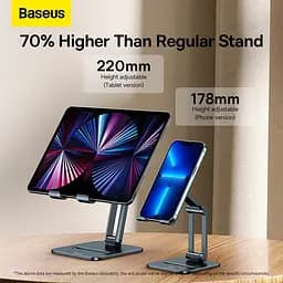 Тримач Baseus Desktop Biaxial Foldable Metal Stand (for Phones 7") (LUSZ000013) - мініатюра 9