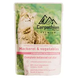 Вологий корм для котів Carpathian Pet Food Макрель з овочами в соусі 100 г