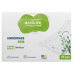 Пелюшки гігієнічні Actilife Med Basic поглинаючі 60х60 см 30 шт.