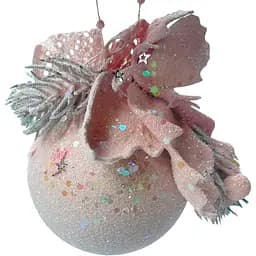 Набір новорічних куль із декором Dashuri 2 штуки по 8 см, пудра 80126602