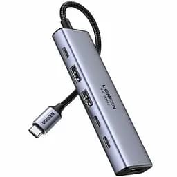 Хаб USB 3.2 -> 2хUSB 3.0/2xType-C 10 Гбіт/с/ HDMI 4K60Гц PD 100 Вт CM511 Ugreen