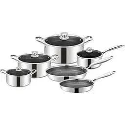 Набір посуду Cheffinger cf-ps1010 антипригарне покриття нержавіюча сталь 10 предметів