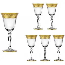 Набір келихів для напоїв Lora Версаль 255 мл 6 шт. Gold NGC35SETGLASS