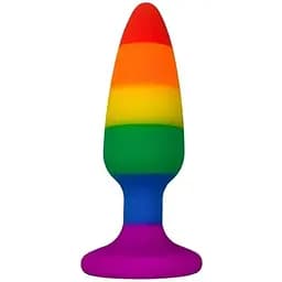 Силиконовая анальная пробка Wooomy Hiperloo silicone Rainbow Plug S
