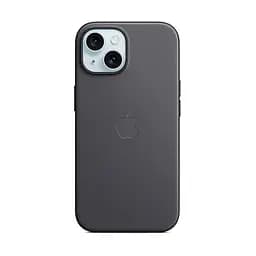 Чехол для Apple iPhone 15, FineWoven Case with MagSafe, черный, защитная накладка из материала FineWoven, противоударный, для iPhone, защита всего корпуса, поддержка беспроводной зарядки и MagSafe, (ARM71960)