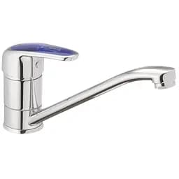 Змішувач для кухні Haiba Magic 555 із синьою ручкою HB0668 Хром