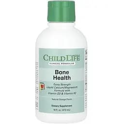 Кальцій та магній з вітамінами D3 та K2 ChildLife Clinicals смак апельсину 473 мл