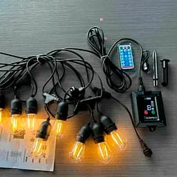 Гірлянда Sun Lamp LED Edison з ретро-лампочками з пультом управління, сонячною панеллю і можливістю зарядки від мережі - мініатюра 2