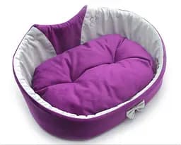 Лежак для собак та котів Zoo-hunt Містик-котик фіолетовий №1 320х430х180 мм