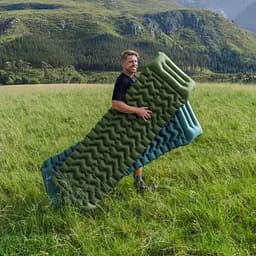 Матрац туристичний надувний одномісний Naturehike CNK2550WS019, 200х60х6.5 см, синій, для кемпінгу із мішком для надування - мініатюра 5