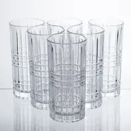 Набір склянок Yiwu Geometric Glass 6 штук по 300 мл з рельєфним візерунком для лимонадів соку води коктейлів склянки скляні HP-17-3