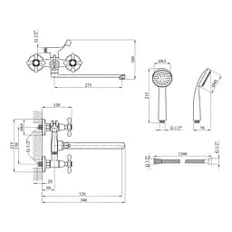 Змішувач для ванної Agua Toledo-C074 CV018083 Хром - мініатюра 2