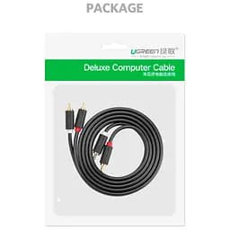 Кабель мультимедійний 2xRCA M to 2xRCA M 3.0m AV104 black Ugreen (10519) - мініатюра 4