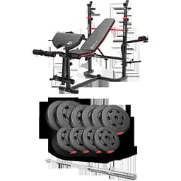 Набір Hop-Sport Premium 59кг з лавою HS-1065HB Pro та штангою