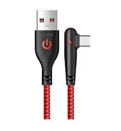 Плетеный кабель для быстрой зарядки USB Type C. 90 градусов. Красный 1,5м 