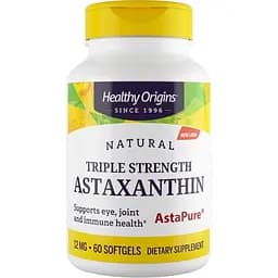 Натуральна добавка Healthy Origins Astaxanthin Triple Strength 12 mg 60 капсул