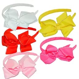 Набор Обручи детские с бантиком La-beauty 0106-012, 5 цветов