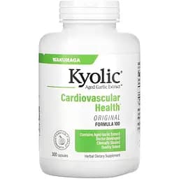 Экстракт выдержанного чеснока Kyolic Aged Garlic Extract Cardiovascular Health для здоровья сердечно-сосудистой системы 300 капсул