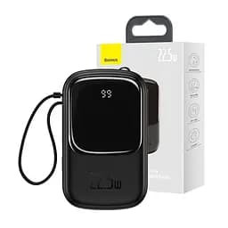 Зовнішній акумулятор Baseus Qpow 20000 mAh 22.5w вбудований кабель USB-C (PPQD-I01) чорний - мініатюра 7