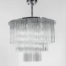 Кришталева потрійна люстра із сріблом у двох розмірах Line.F Діаметр 50см