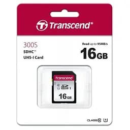 Карта пам'яті Transcend 16GB SDHC class 10 UHS-I U1 (TS16GSDC300S) - мініатюра 2