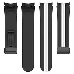 Ремінець для Samsung Galaxy Watch 5 40mm - чорно-білий ширина кріплення 20мм силікон Watchbands Cls-line-black (W35-8WB66352299) - мініатюра 5