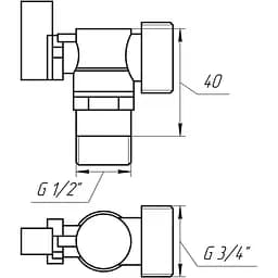Кран кульовий кутовий для пральної машини Solomon 1/2″х3/4″ A7172 000000702 - мініатюра 4