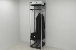 Шафа Гардероб Уні секція 2 серії Конект Ferrum-decor 220x60x50см Сірий метал ДСП Венге Магія 32 мм (FRD-104540)